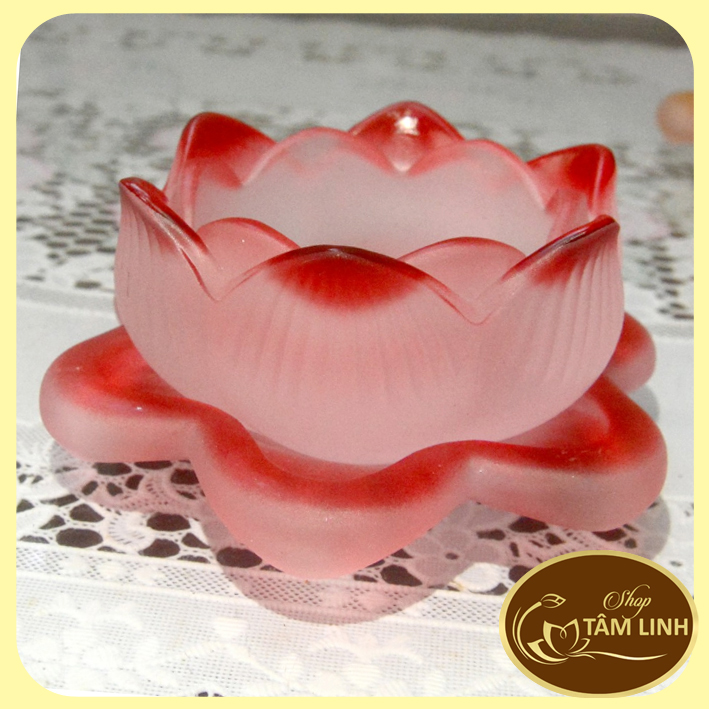 Đế Hoa Sen Lưu Ly _Nhiều Màu Để Đèn Cầy Nhiều Màu