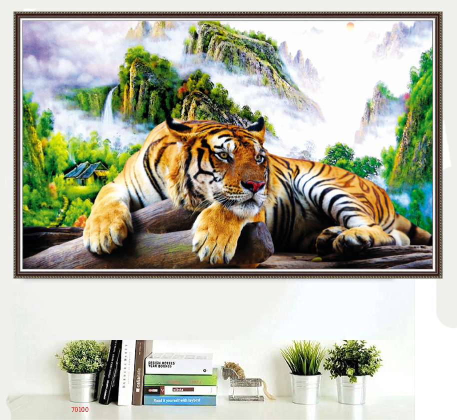 Tranh 3D con Hổ dán tường CN2