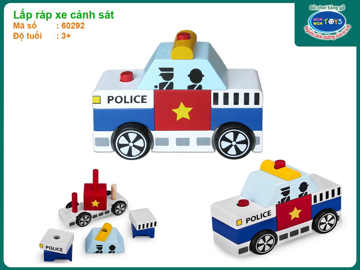 [HCM]Đồ chơi gỗ Winwintoys - Lắp ráp xe cảnh sát