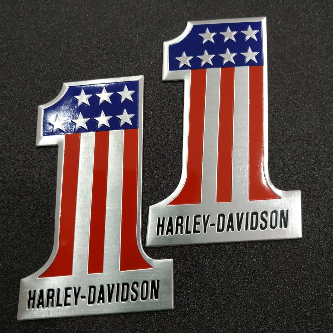 Tem Nhôm Dán Xe Harley hình số 1 - 8x5cm