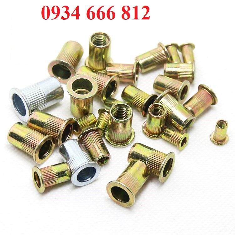 Combo 100c ốc tán rút m6 thép mạ