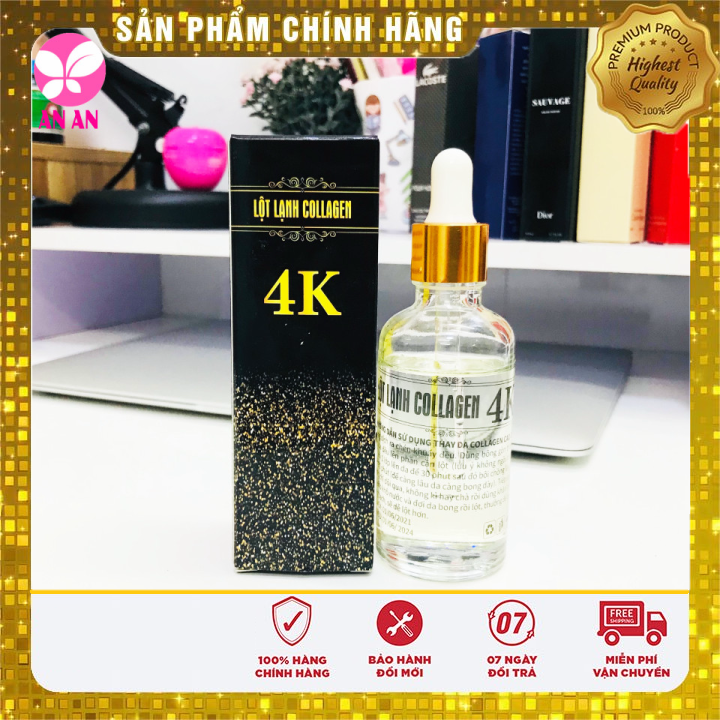 Lột lạnh Collagen 4K Chính hãng - Nước lột trắng da Collagen 4K 50ml