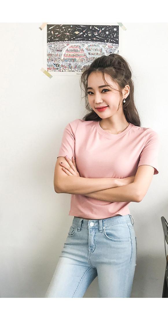 [HCM]Áo thun trơn nữ croptop form rộng