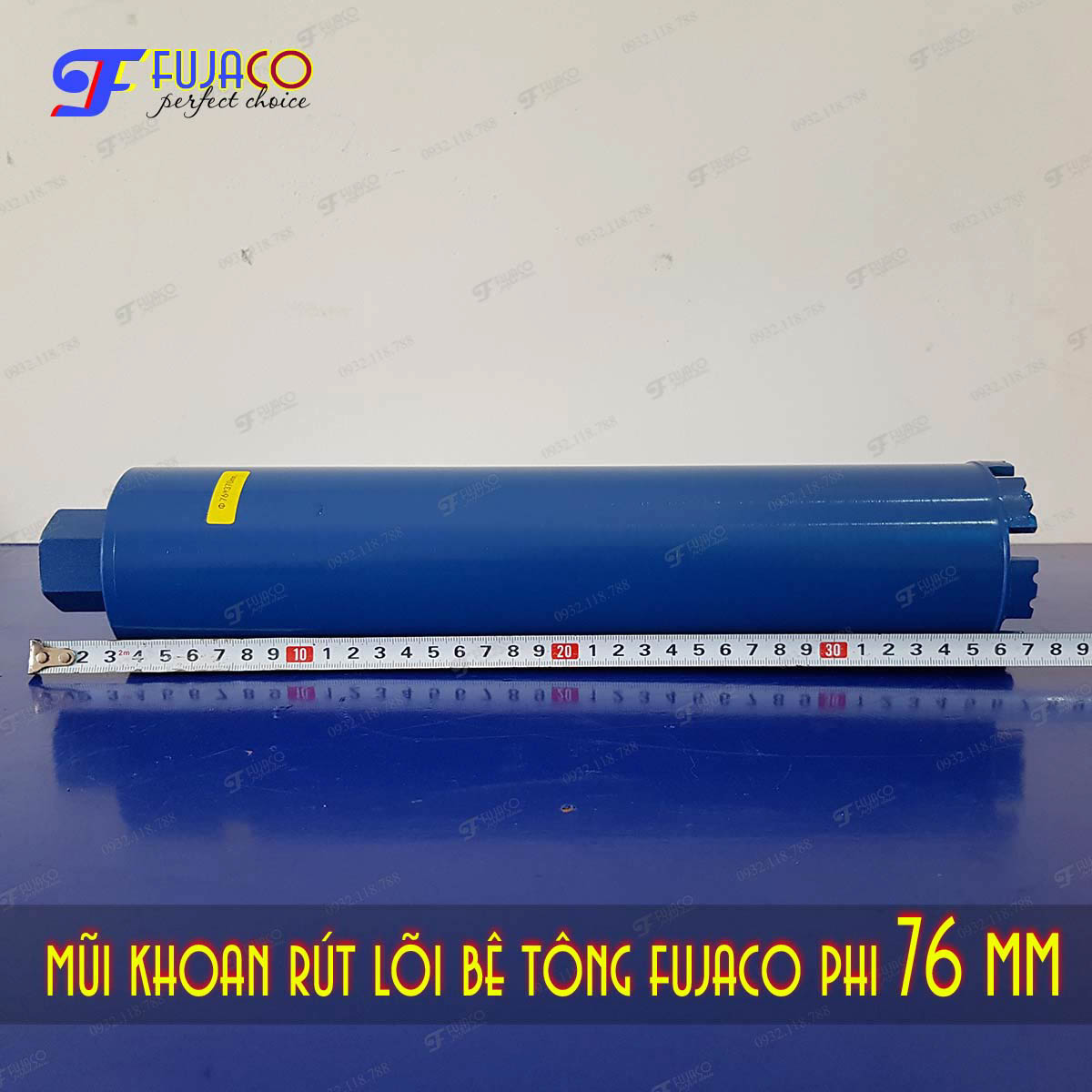 Mũi khoan rút lõi bê tông phi 76 mm - FUJACO