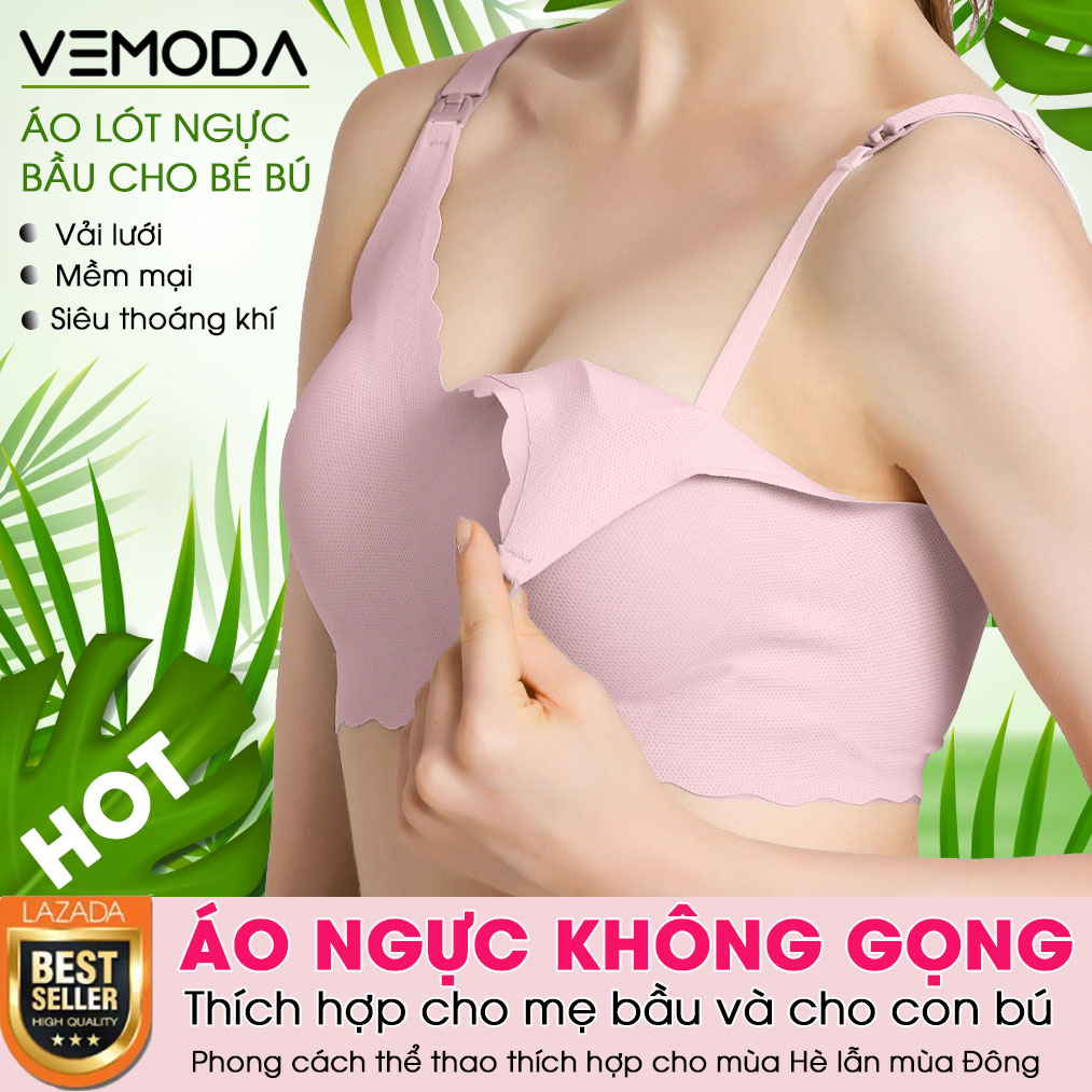 Áo ngực cho con bú cao cấp. Áo lót bầu cho con bú - Áo lót cho con bú Vemoda siêu mềm thoáng khí mát mẻ
