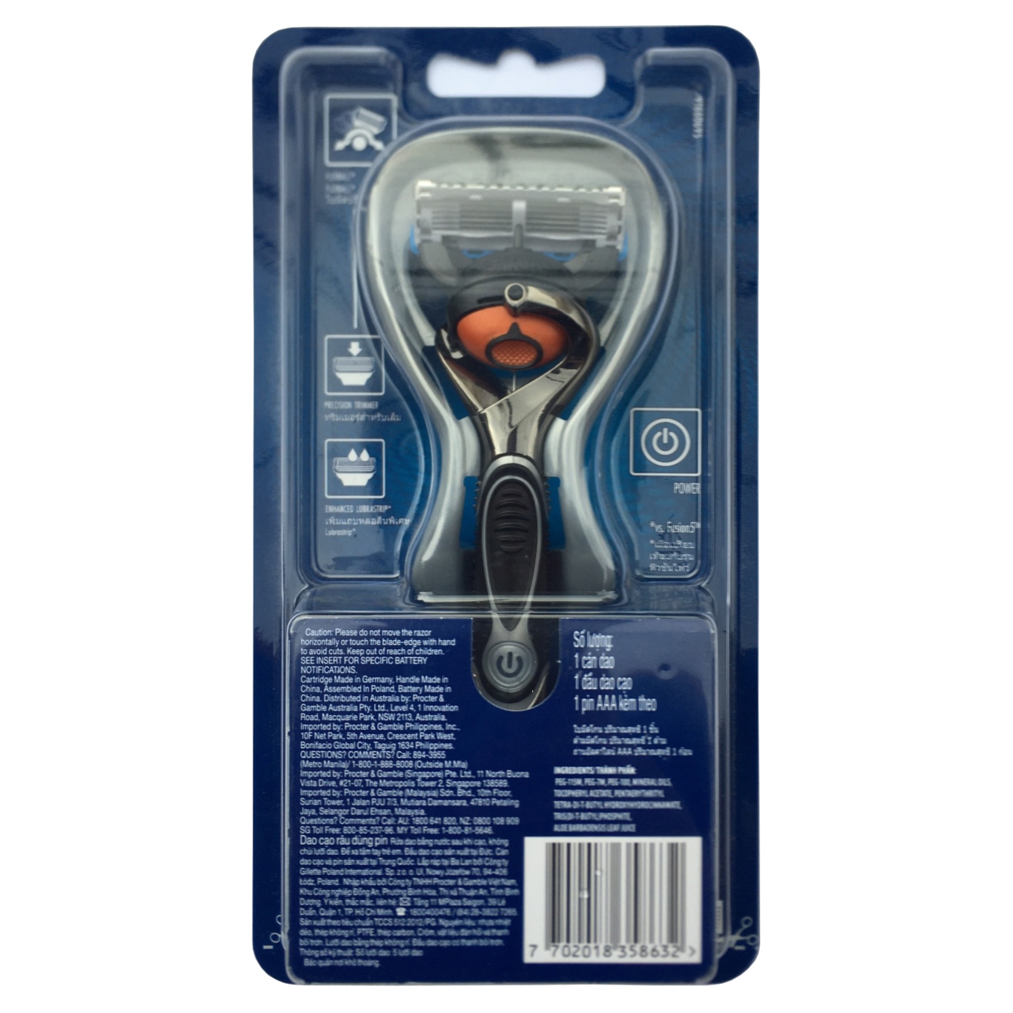 Dao cạo râu Gillette Fusion5 Proglide Power cao cấp