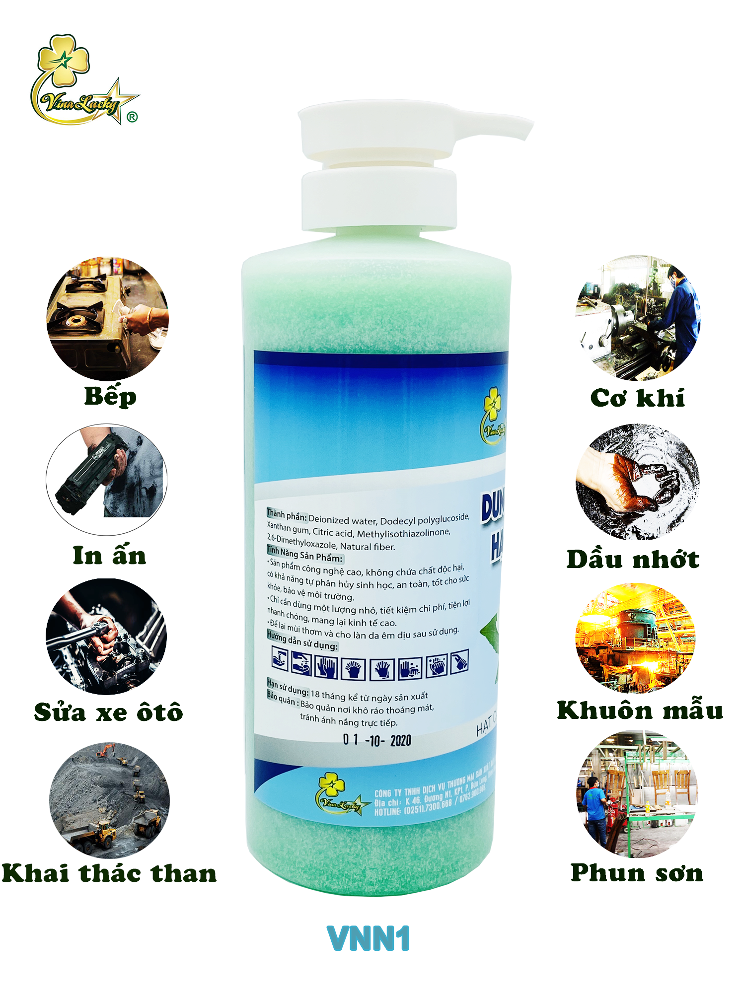 Dung dịch rửa tay hạt cát đa năng VinaLucky 1L