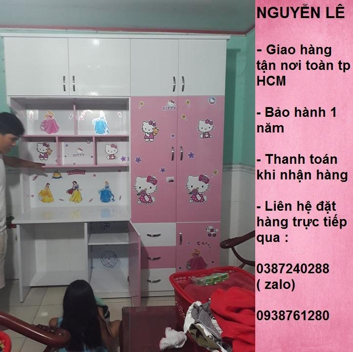 bàn học liền tủ quần áo cho bé ( giao hàng tận nơi miễn phí nội thành tp hcm )