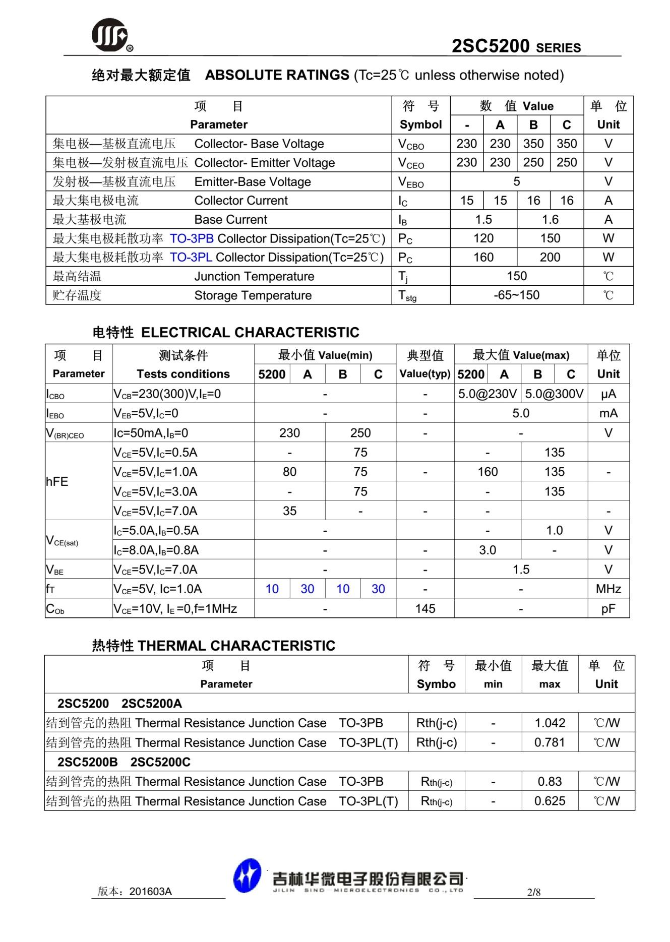 sò công suất 2SC5200/A1943 hãng Sino ( 1 cặp )