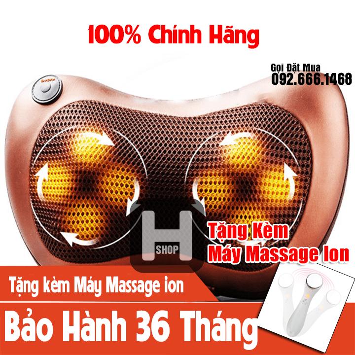 Gối Matxa Hồng Ngoại 8 Bi - Gối Massage 8 Bi - Gối Masage Hồng Ngoại Tự Đảo Chiều - Gối Mát Xa Hồng Ngoại Magic Pilow Kazuko - Gối Massage Vai Cổ Gáy