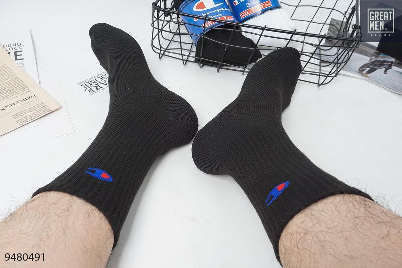 Tất - Vớ Champion Cao Cổ Hàng VNXK ( Mua 5 Đôi Tặng 1 Đôi Adidas Cổ trung hàng VNXK)