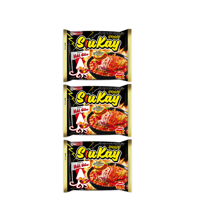 Combo 3 gói mì hải sản SiuKay gói 128g