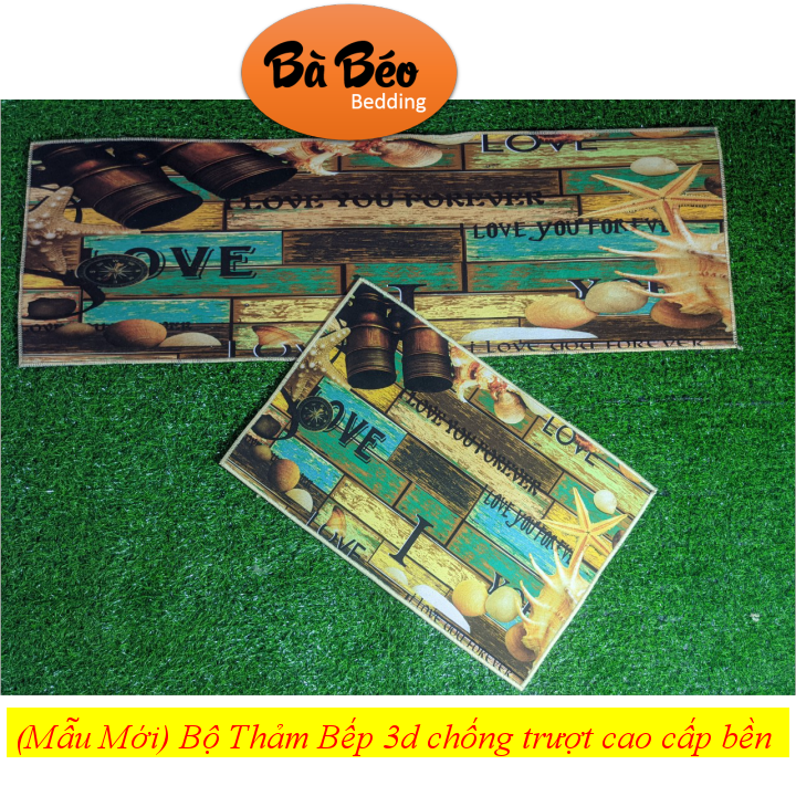 (Mẫu Mới) Bộ Thảm Bếp 3d chống trượt cao cấp bền đẹp siêu rẻ - tham bep dai 3d chong truot cao cap tham nha bep tham bep tham trang tri tham bali tham chui chan tham lau chan