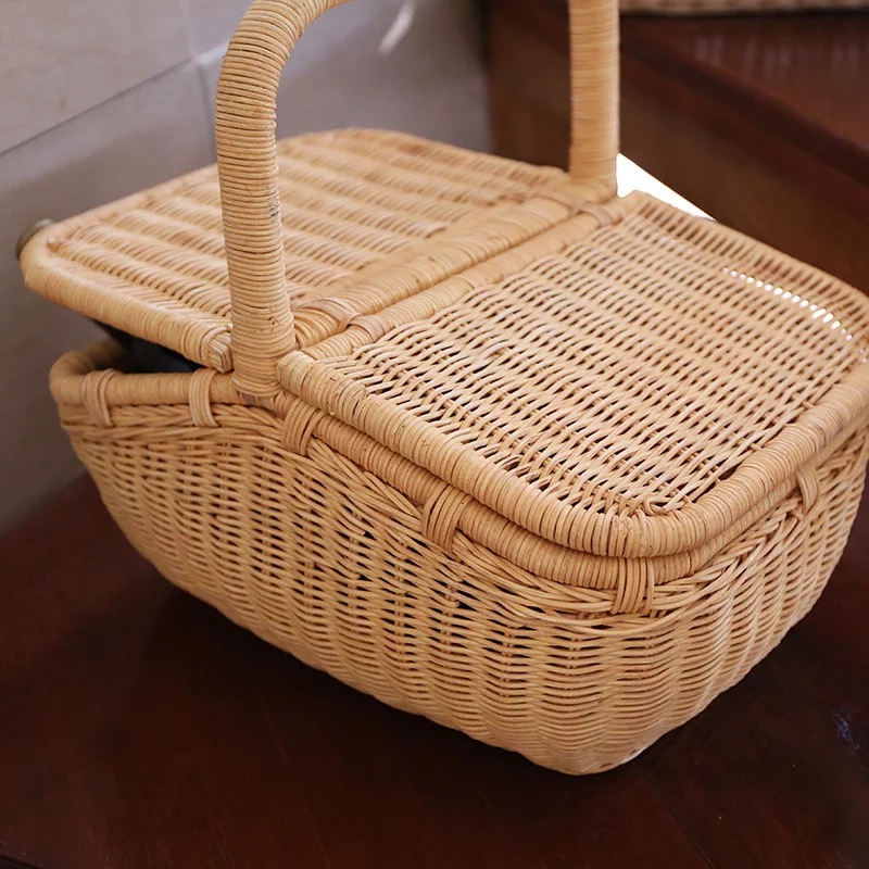 Giỏ mây tre picnic phong cách Bắc Âu - Mây tre đan - BamBoo Home