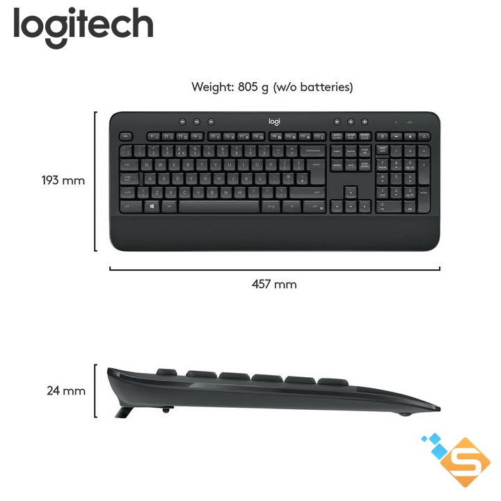 Bộ bàn phím và chuột không dây Logitech MK540 Tiên Tiến - Bảo Hành Chính Hãng 1 Năm