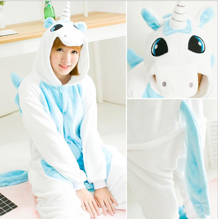 Bộ Đồ Thú Pijama Unicorn Trắng Xanh