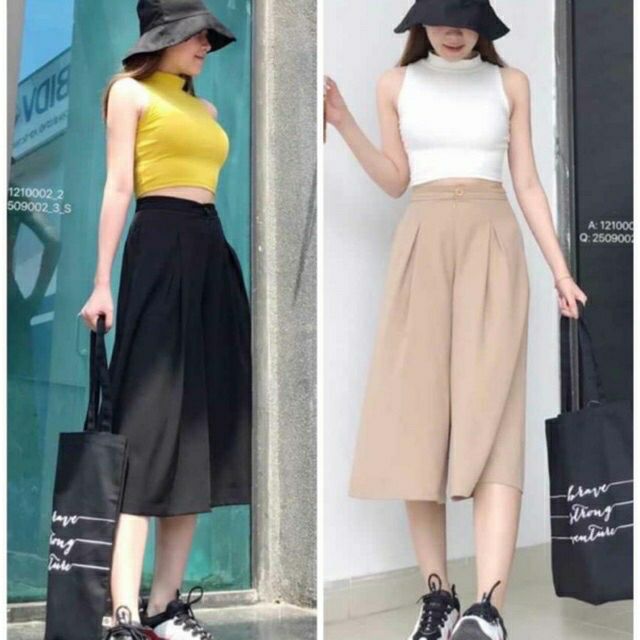 Quần đũi lửng ống rộng