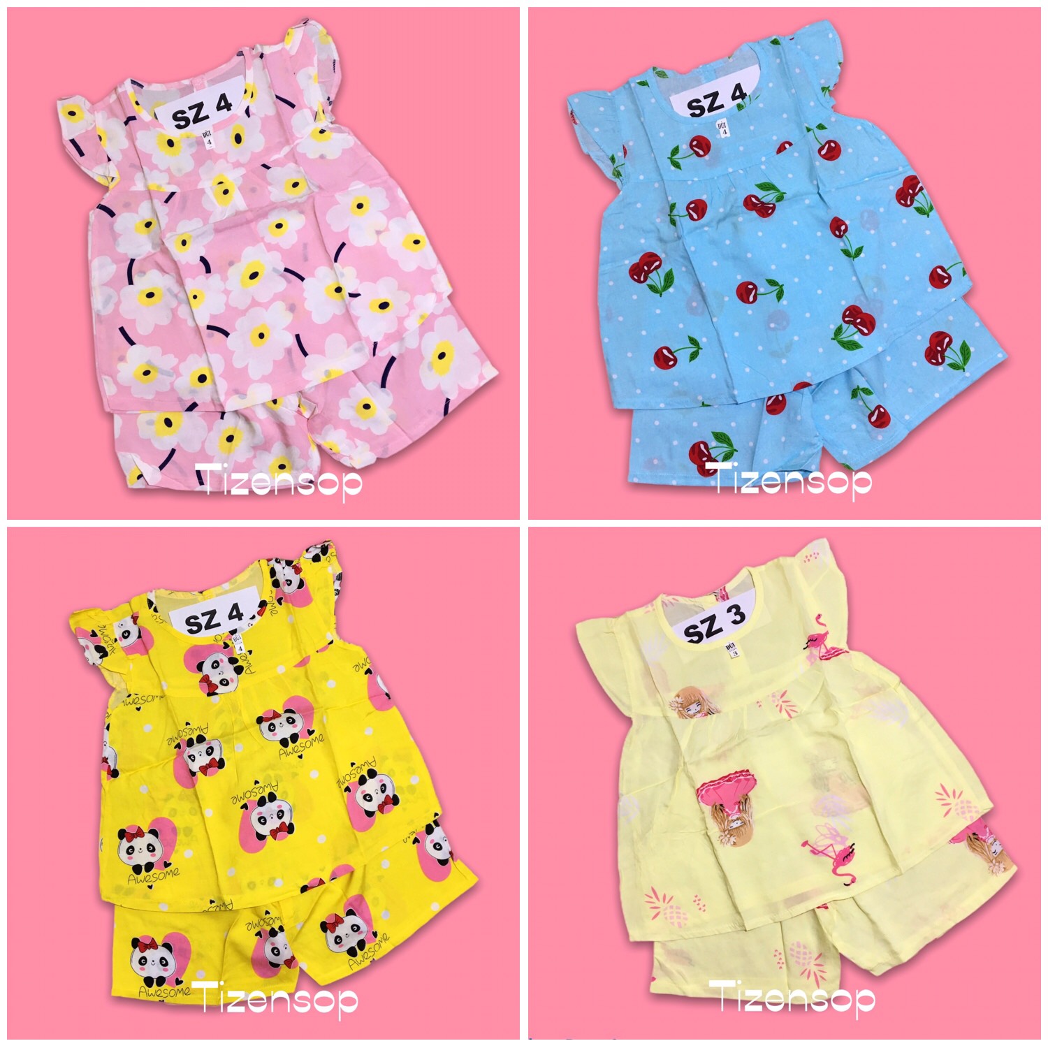 Đồ bộ lanh cho bé gái vải tole lanh 2 da