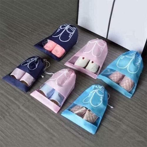 Túi đựng giầy dép chống bụi- Túi đựng giày được làm từ chất liệu vải dù, bền đẹp-Túi đựng giày tiện lợi đi du lịch(Giao màu ngẫu nhiên)