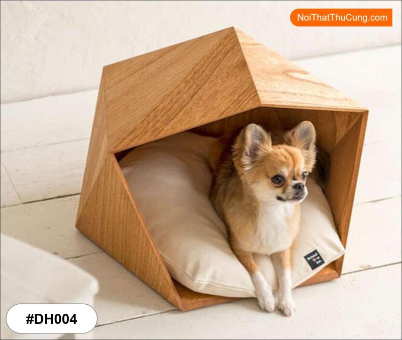 Nhà Gỗ Đa Giác Cực Xịn Cho Chó Mèo DH004