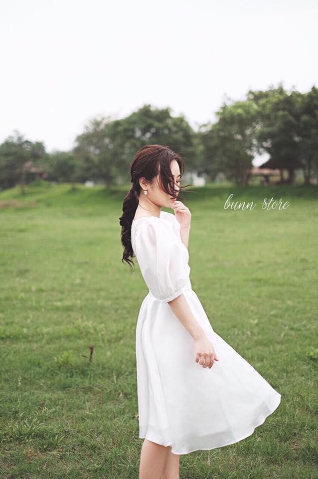 [HCM]Váy trắng tay bồng
