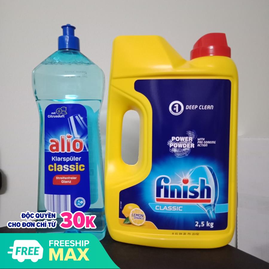 Nước làm bóng alio 1 Lít + Bột rửa chén bát  2,5 KG