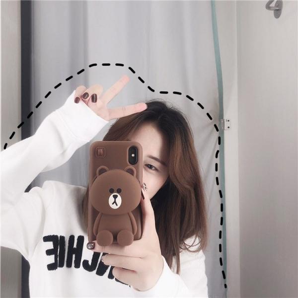ỐP GẤU VÍ BROWN CHO IPHONE (Tặng dây đeo) 7/8