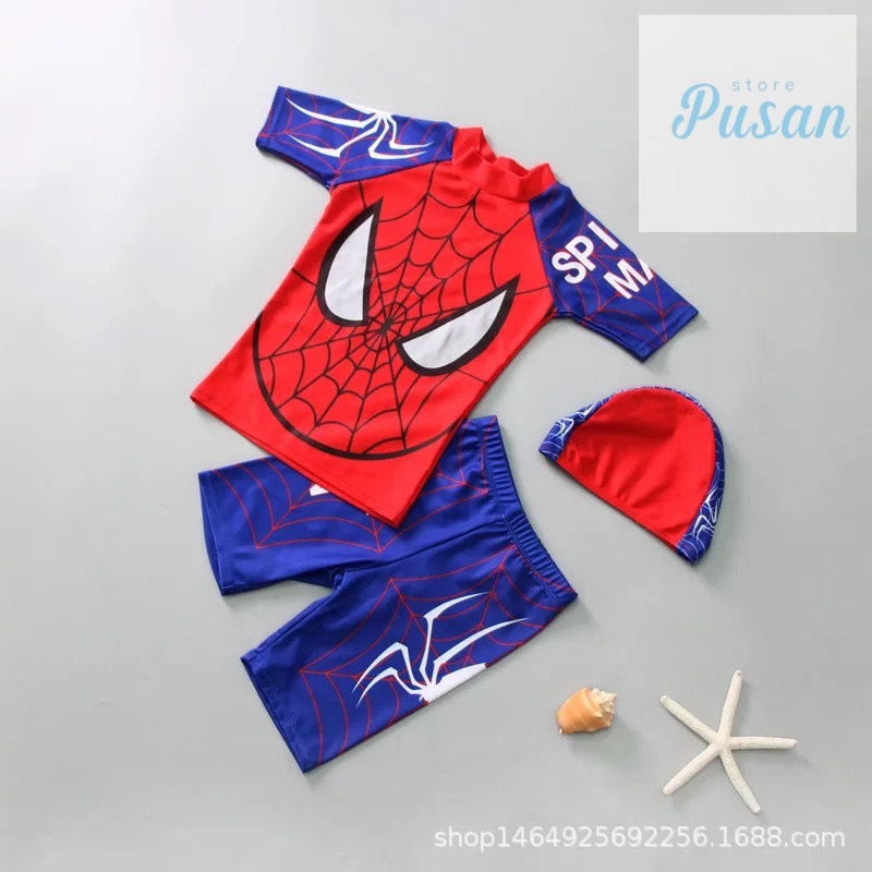 Bộ bơi bé trai spider man captain america