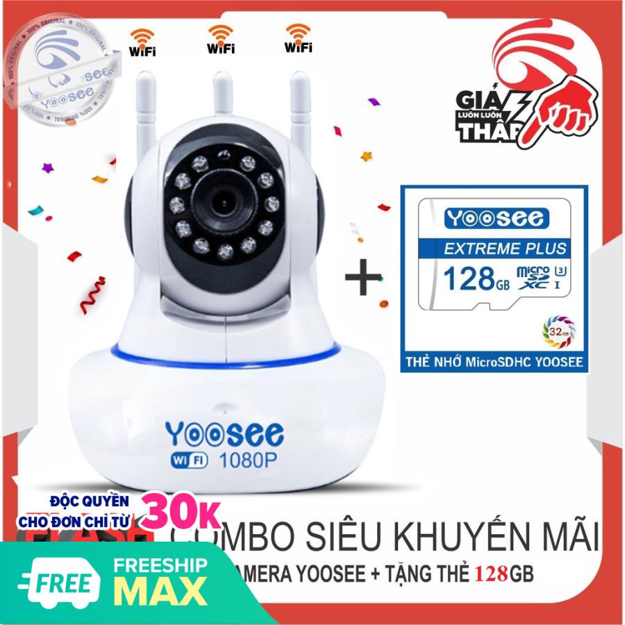 >> BÁO GIÁ (BẢO HÀNH 24 THÁNG, SALE 50%)CAMERA WIFI YOOSEE 2.0MP FULLHD 1920 X 1080,CAMERA WIFI KHÔNG DÂY HỖ TRỢ GHI ÂM, | Shopee Lazada Sendo Tiki mới nhất 102 (Tặng thẻ nhớ YOOSEE 128 GB CHUYÊN DỤNG, BẢO HÀNH 5 NĂM)Camera IP Wifi Yoosee 3 Râu xoay 360 độ 2.0MP FULLHD Không Dây Phiên Bản 2019 , Tích hợp cảm biến hồng ngoại , ghi âm giọng nói , lưu trữ video