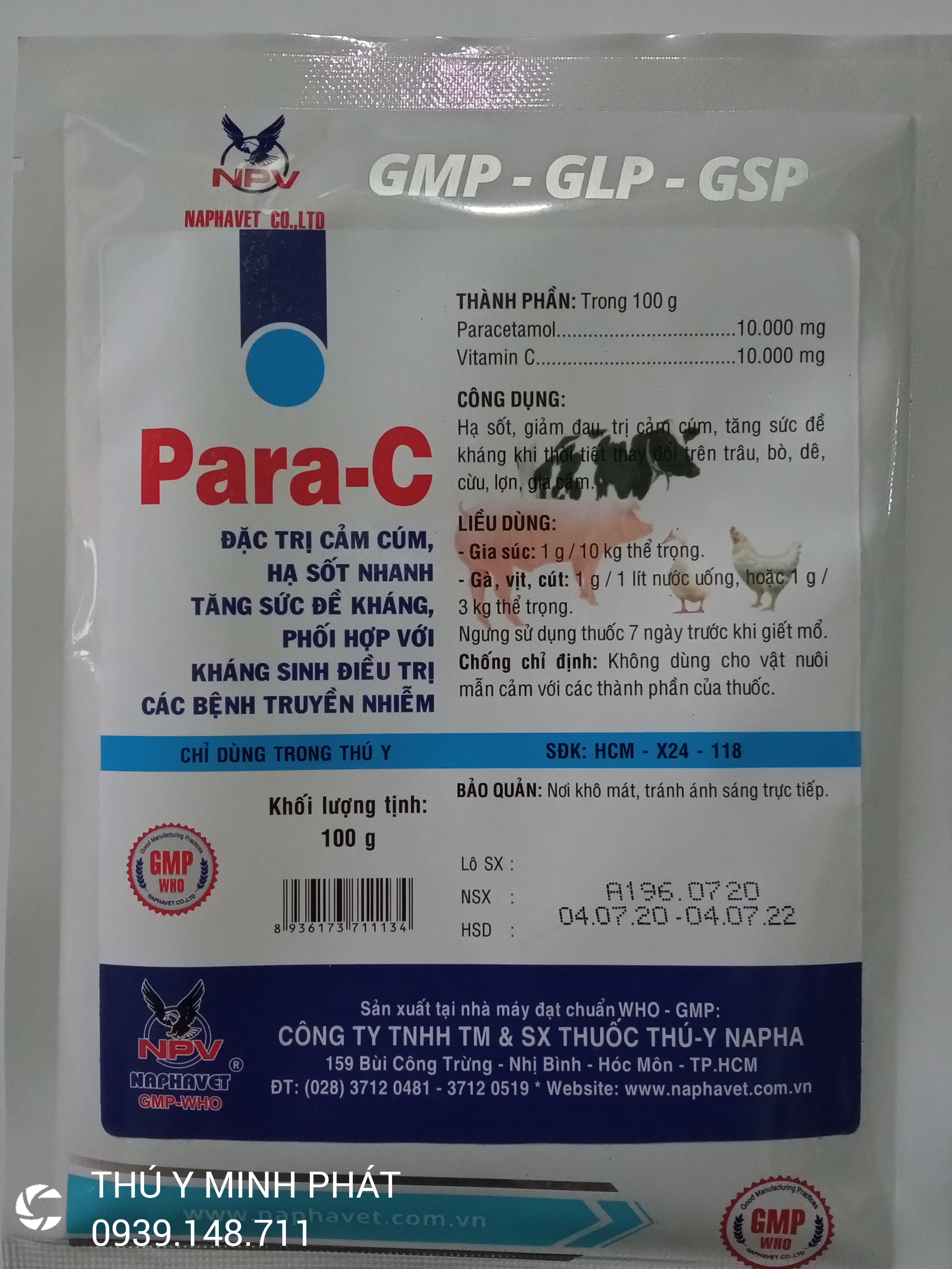 Sản phẩm Para C gói 100g