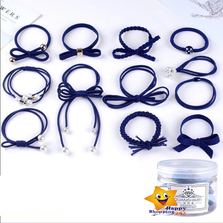 SET 12 DÂY THUN CỘT TÓC PHONG CÁC HÀN QUỐC
