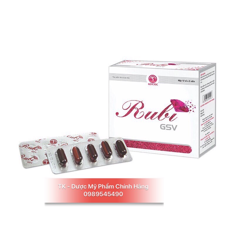 [CHÍNH HÃNG] Viên Uống Chống Lão Hoá Da - Rubi GSV (60 viên/hộp)