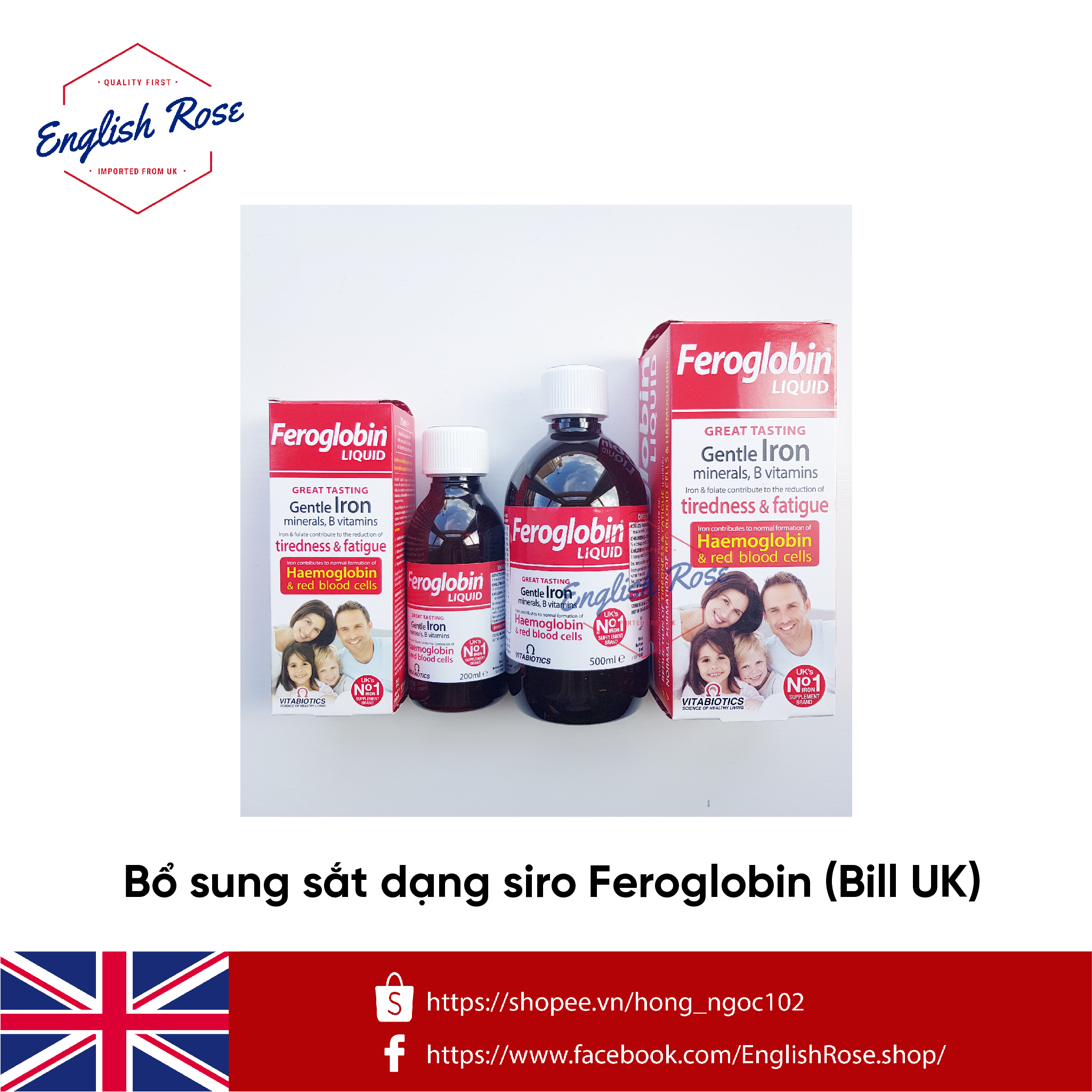 Bổ sung sắt dạng siro Feroglobin 500ml