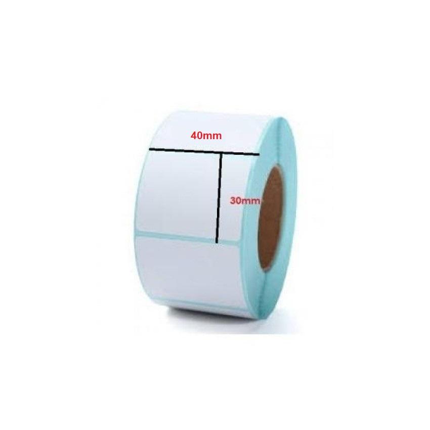 Combo 10 cuộn giấy in mã vạch 40*30mm 1 hàng tem