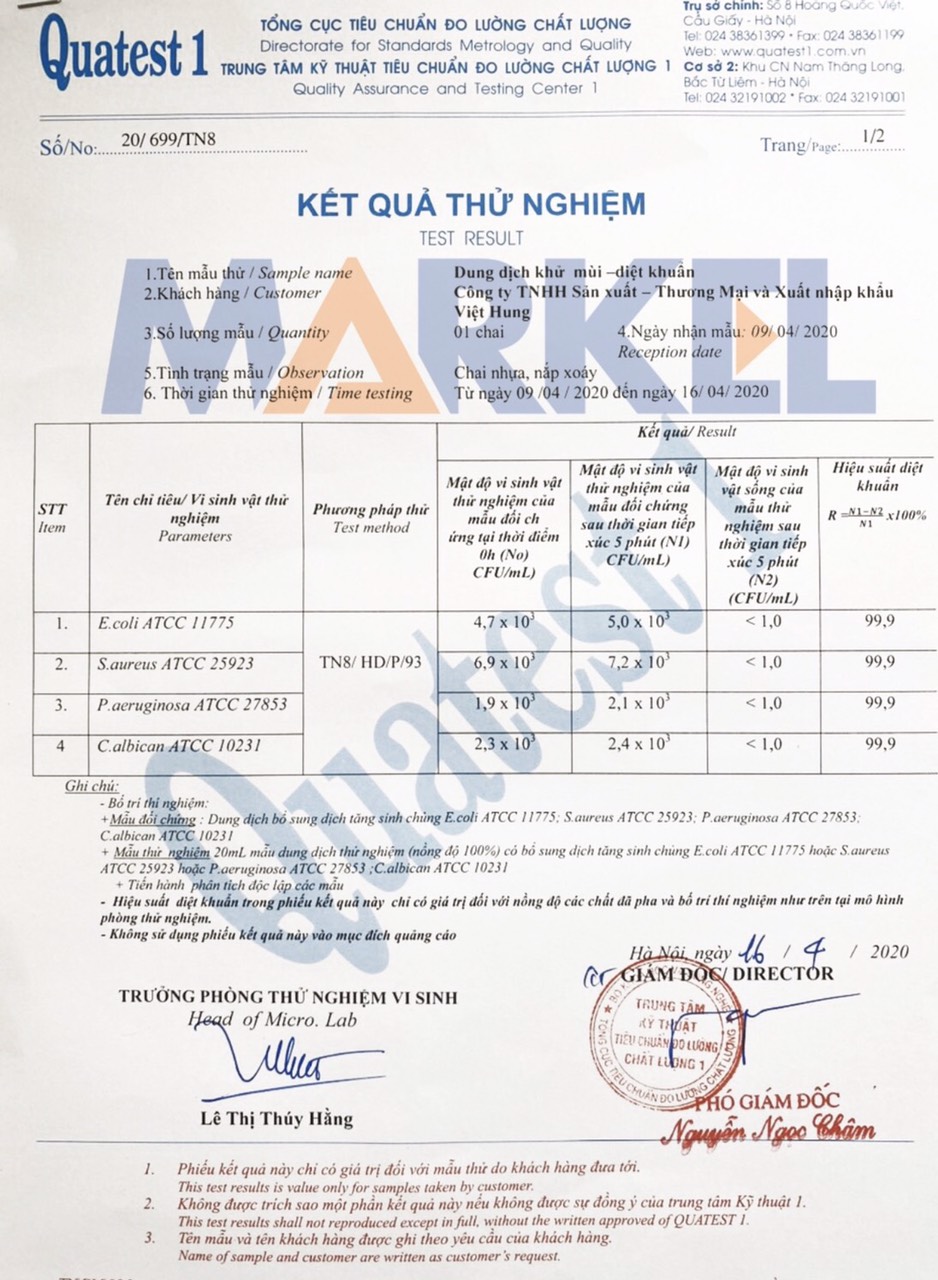 1 thùng dung dịch khử mùi diệt khuẩn Markel