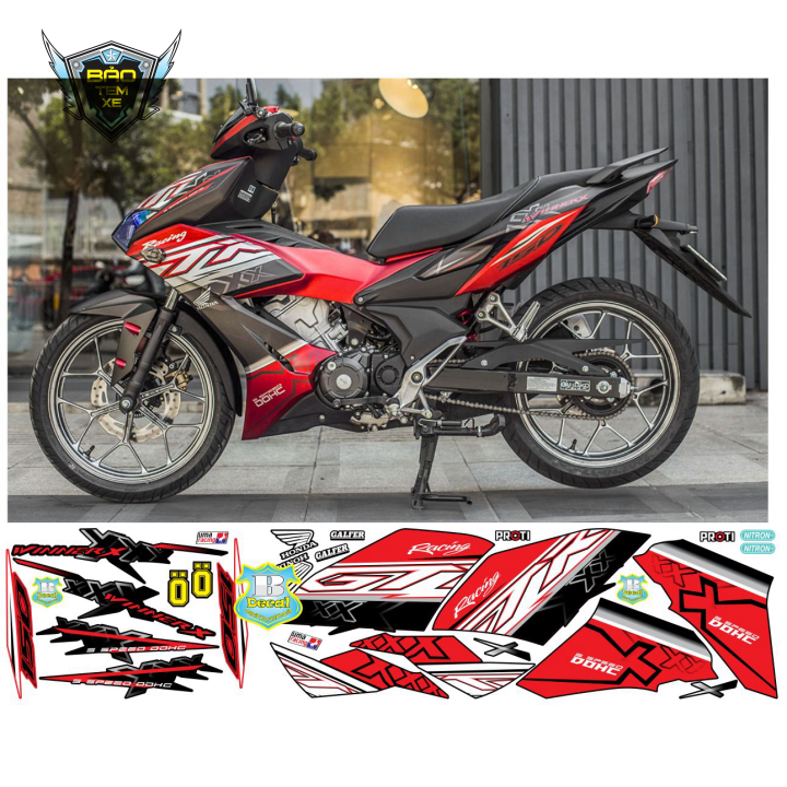Tem rời xe winner X GTR đỏ đen nhám