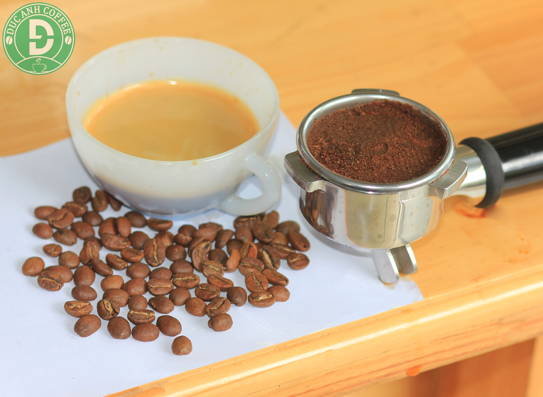 [Combo]1kg cà phê bột pha máy Espresso ( 500g Robusta + 500g Arabica ) rang medium thương hiệu cà phê rang mộc DUC ANH COFFEE