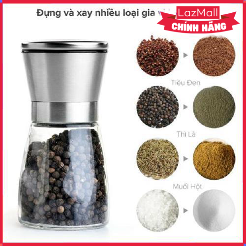 Lọ dụng cụ xay muối tiêu inox vouller tiêu chuẩn 5 sao - hàng chính hãng