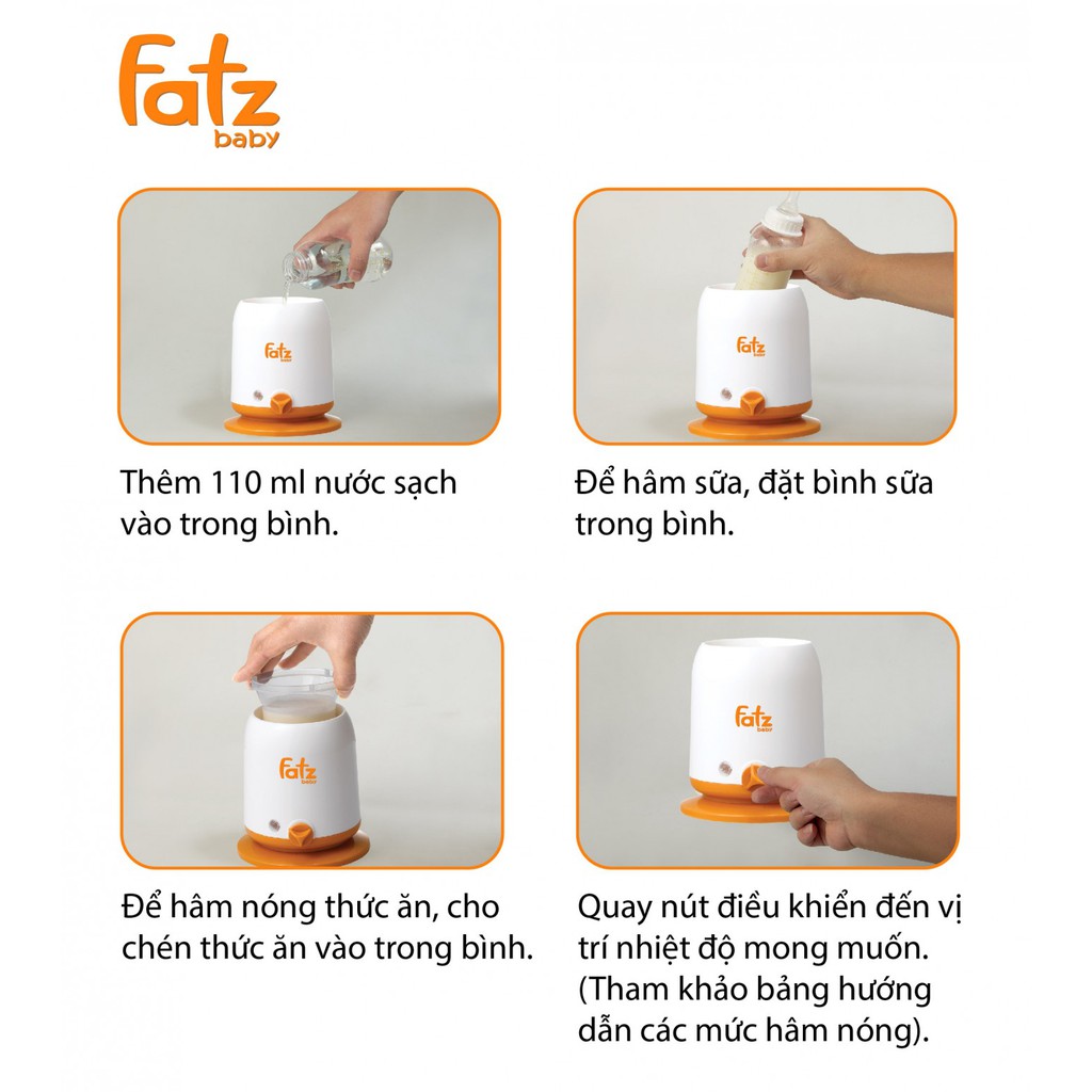 Máy hâm sữa Fatz Baby 4 chức năng FB3002SL (hâm sữa, hâm thức ăn, tiệt trùng, vắt cam)