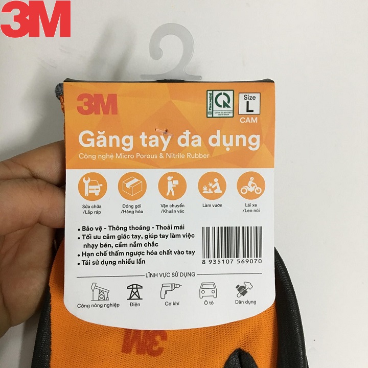 Găng tay đa dụng 3M màu cam size L
