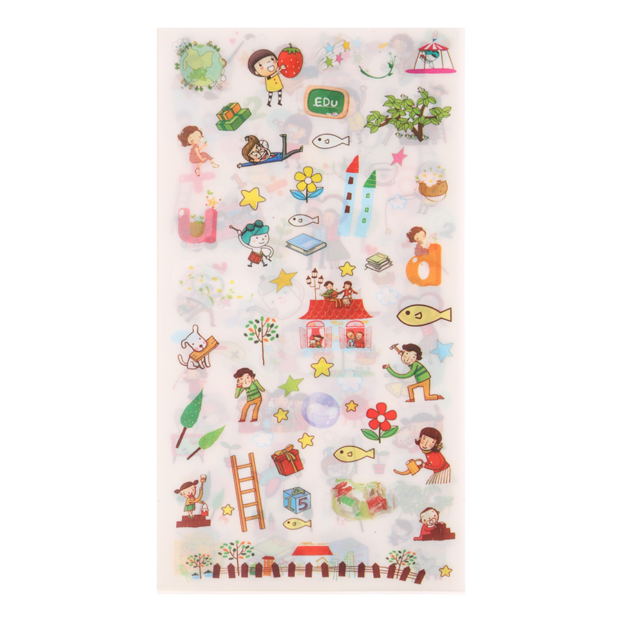 [HCM]Bộ 6 Tấm Sticker Dán Trang Trí - Happiness