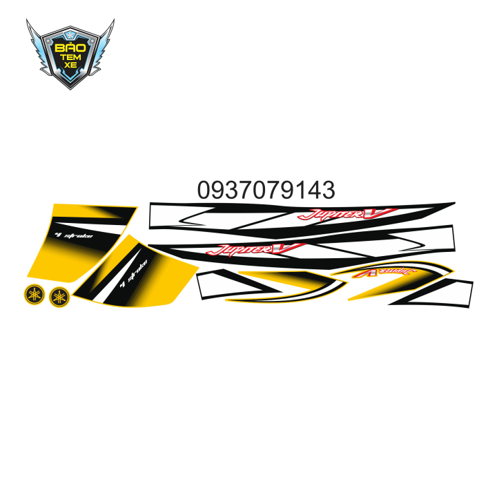 [ FREE SHIP ] Tem rời xe jupiter V vàng đen