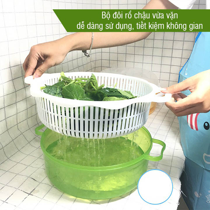 Bộ Rổ Chậu - Rổ Nắp Tròn Song Long 2896