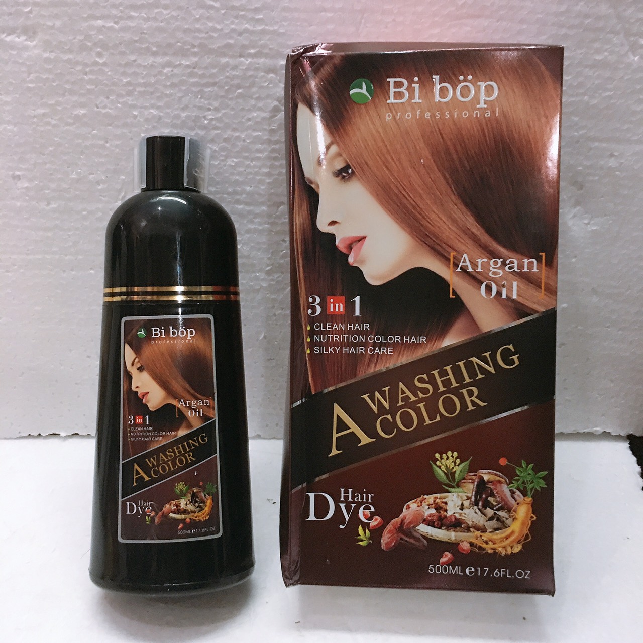 Dầu Gội Nâu Phủ Bạc Bibop Collagen 500ml