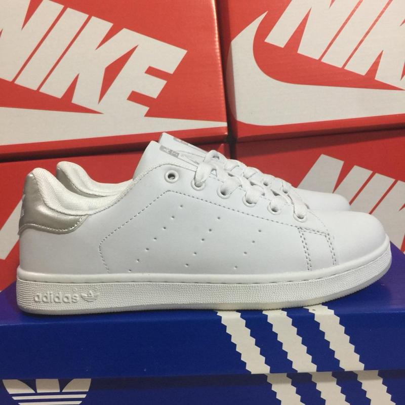 Giày thể thao trắng stan smith gót bạc nam nữ loại đẹp