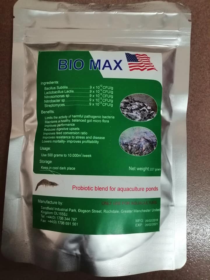 [10Kg] Men vi sinh BIO MAX (40 gói - 250gram) xử lí môi trường giúp giảm nhanh NH3, NO2 tạo màu nước (250gram/1000m3 nước)