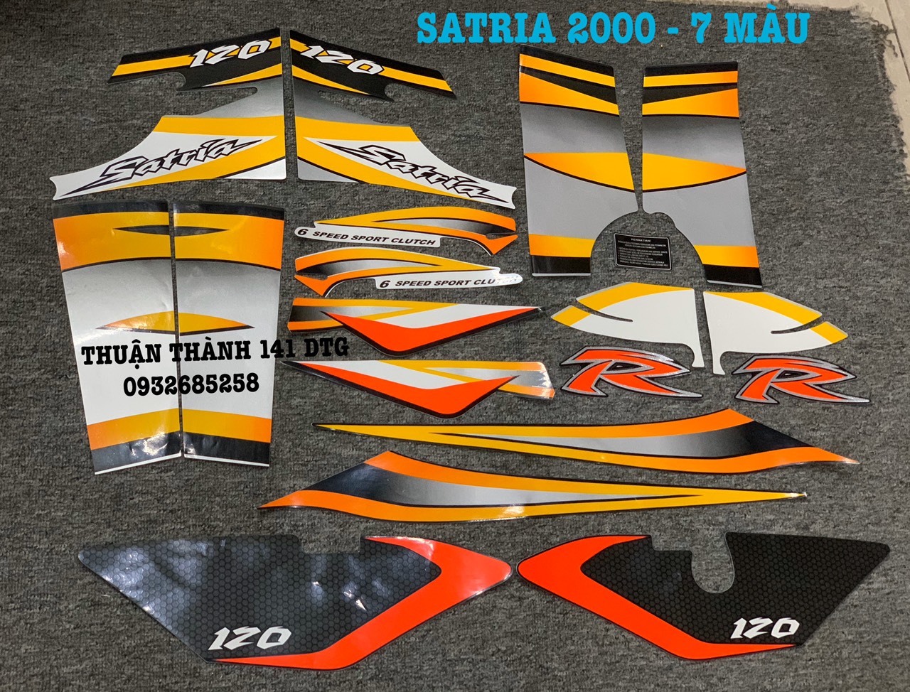 Tem satria 2000 - tem 7 màu - tem 3 lớp