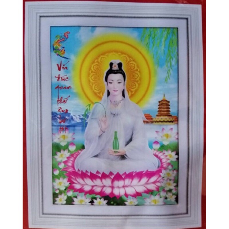Tranh thêu phật quan âm lv3252 kt 31x40cm