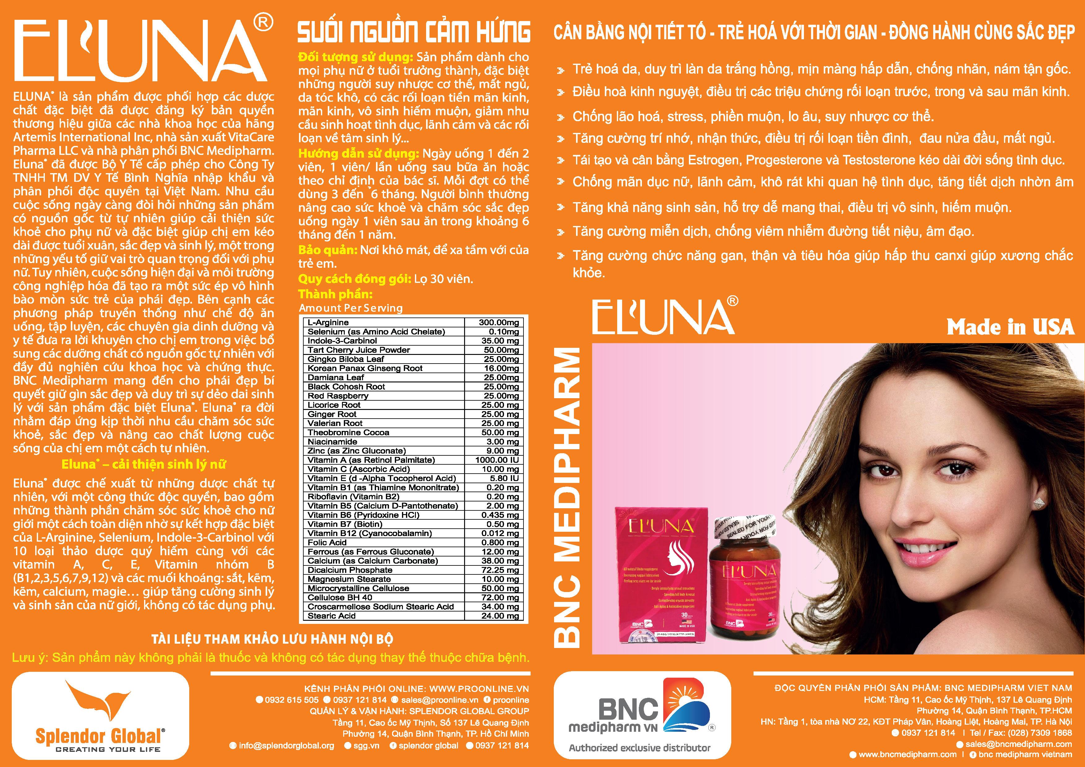 Thực phẩm cân bằng nội tiết tố nữ Eluna