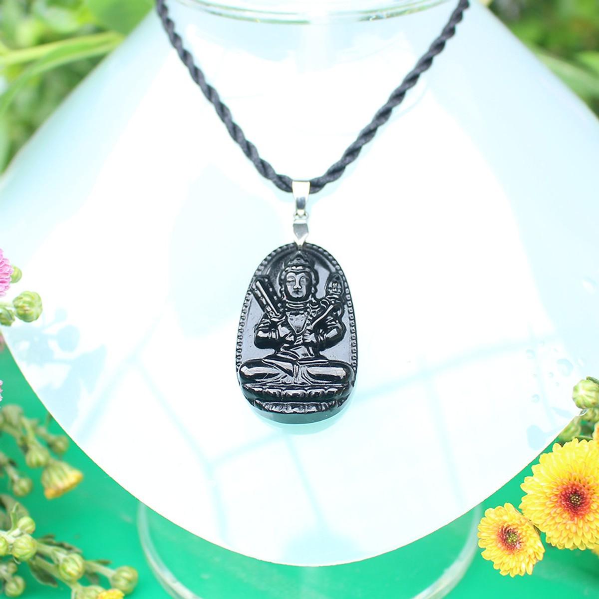 Hetian Tibetan Buddha pendant necklace _feng Shui stone Buddha face _patron Buddha for age obsidian stone Buddha face